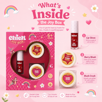 Chicit Lip Gloss & Cheek Tint & Eye Glitter Duo Pack Of 4 (PINK) | Perfect Safe Gift for Kids (FREE GIFT INSIDE)
