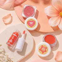 Chicit Lip Gloss & Cheek Tint & Eye Glitter  Combo Pack Of 4 (ORANGE)| Moisturizing & Safe For Kids (FREE GIFT INSIDE)