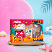 Chicit Holiday Beauty Set for Girls 3+ Years | Kids Non-Toxic Pretend Play Makeup Kit | Shimmer Lip Gloss, Coin Pouch, Unicorn Hair Clip, Tattoos | Birthday Return Gift | Cosmetic Gift Set (PACK OF 8)