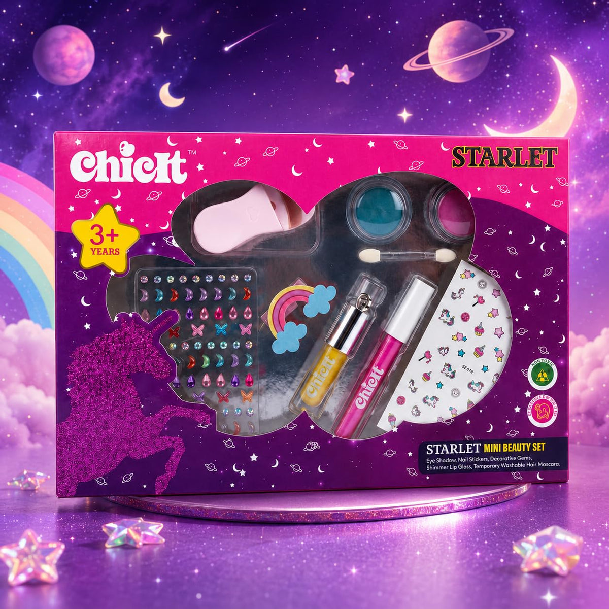 ChicIt Starlet Mini Beauty Kit | Lemon Lip Gloss and Pink Hair Mascara