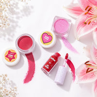 Chicit Lip Gloss & Cheek Tint & Eye Glitter Duo Pack Of 4 (PINK) | Perfect Safe Gift for Kids (FREE GIFT INSIDE)