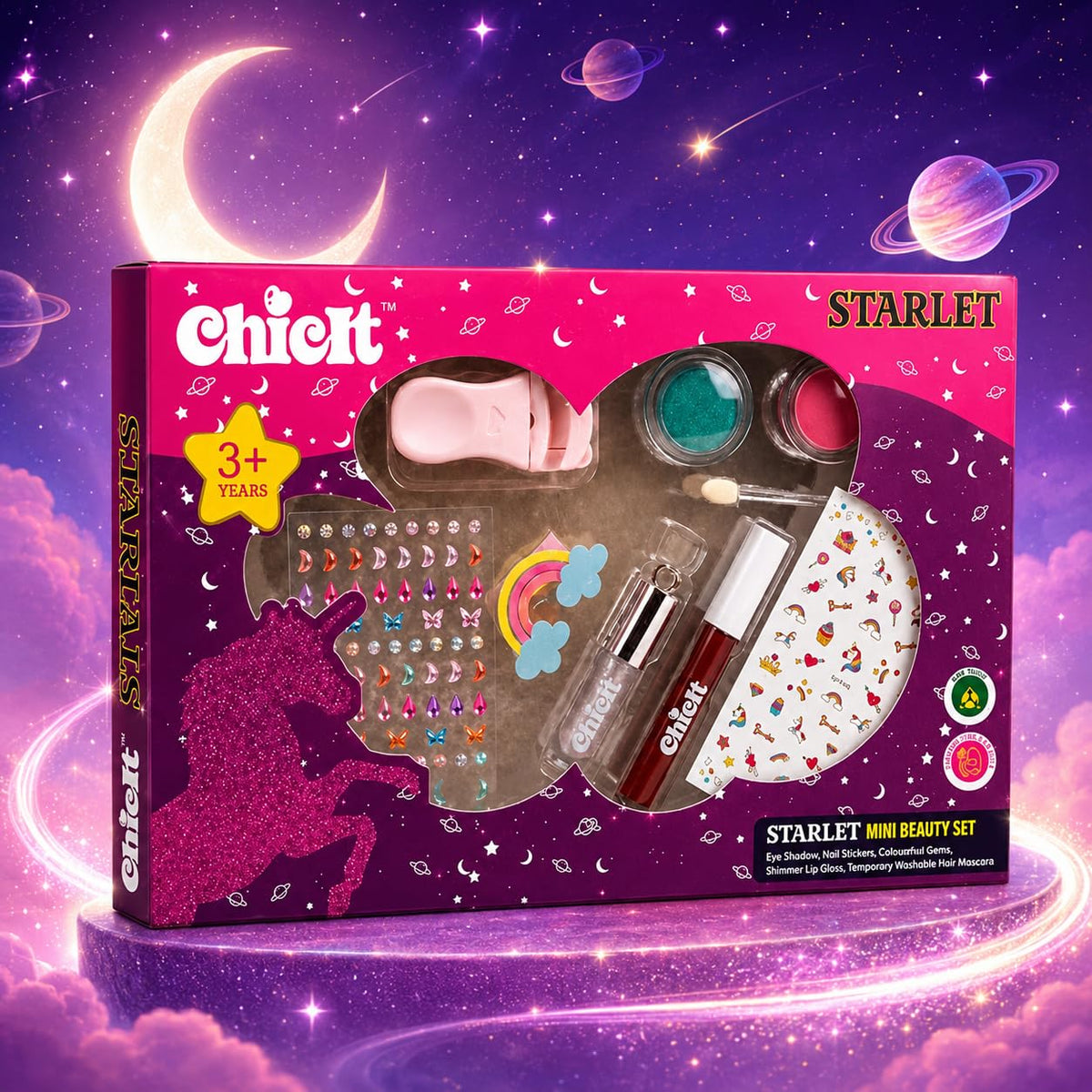 ChicIt Starlet Mini Beauty Kit | Vanilla Lip Gloss and Maroon Hair Mascara