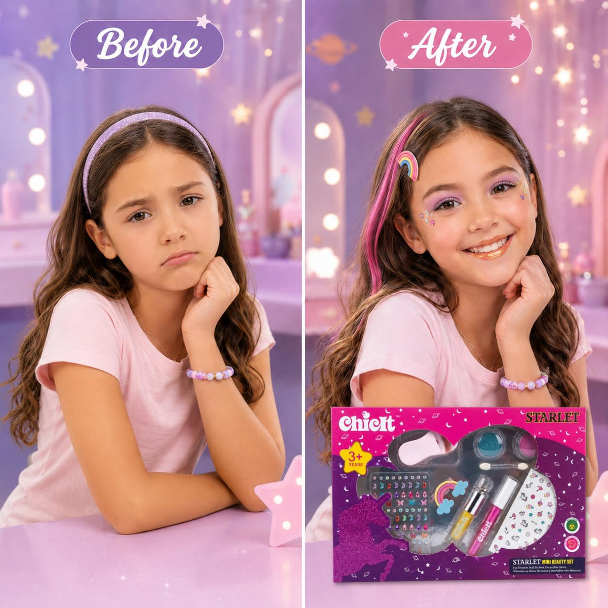 ChicIt Starlet Mini Beauty Kit | Lemon Lip Gloss and Pink Hair Mascara