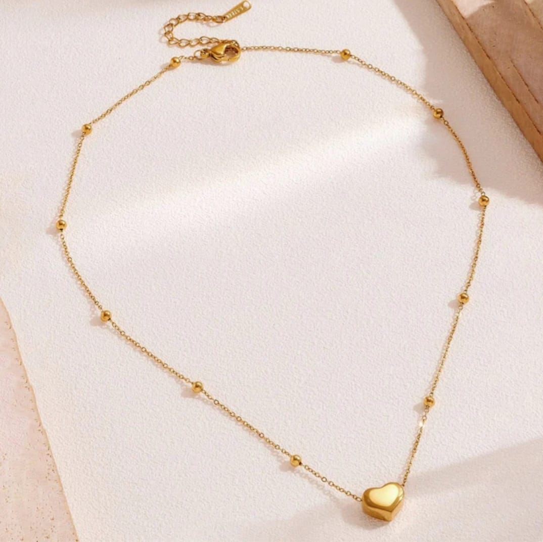 Anti Tarnish Gold Heart Pendant(2)