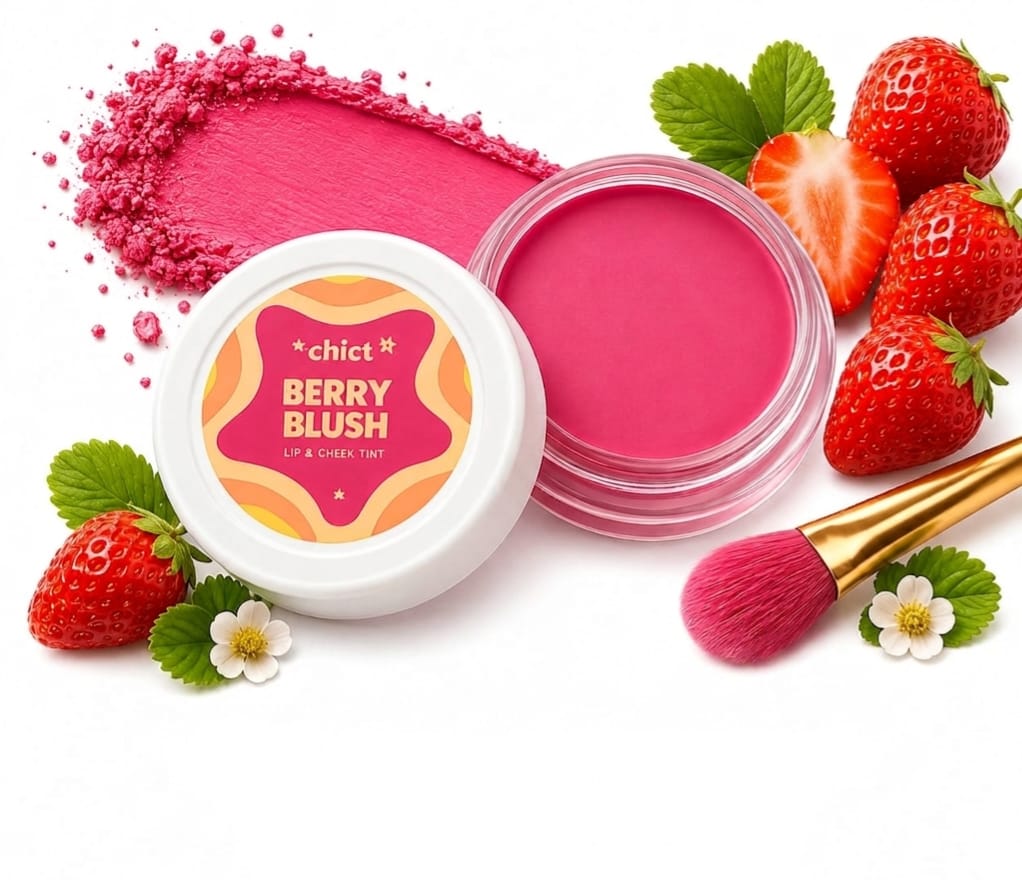 ChicIt Orange Lip & Cheek Tint (PURPLE) (8g) | 3-in-1 Vegan, Safe for Kids & Gentle on Skin