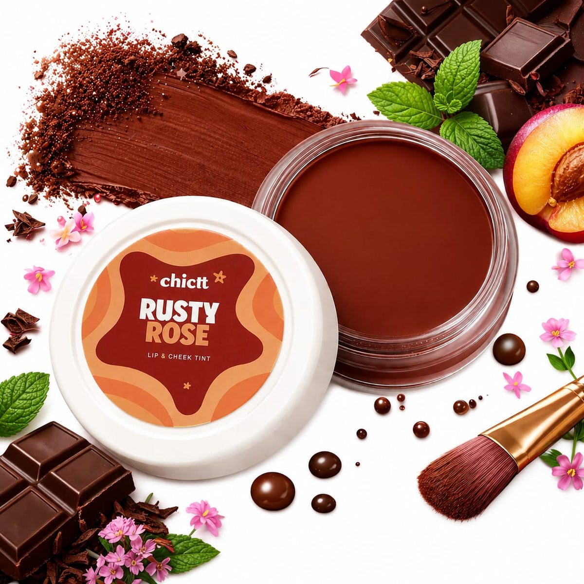 ChicIt Orange Lip & Cheek Tint (PURPLE) (8g) | 3-in-1 Vegan, Safe for Kids & Gentle on Skin