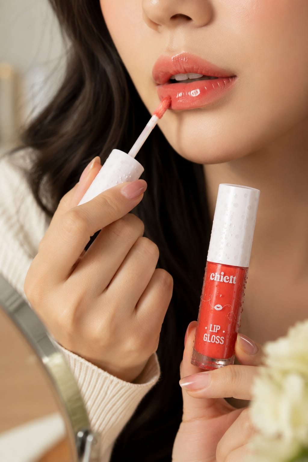 Chicit Lip Gloss for Women & Girls,Teens | Hydrating, Non-Sticky & High Shine Lip Gloss | Moisturizing Formula with Vitamin E | Long-Lasting Glossy Finish | Pink Shade | 3ml