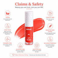 Chicit Lip Gloss for Women & Girls,Teens | Hydrating, Non-Sticky & High Shine Lip Gloss | Moisturizing Formula with Vitamin E | Long-Lasting Glossy Finish | Coral Shade | 3ml