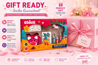 Chicit Holiday Beauty Set for Girls 3+ Years | Kids Non-Toxic Pretend Play Makeup Kit | Shimmer Lip Gloss, Coin Pouch, Unicorn Hair Clip, Tattoos | Birthday Return Gift | Cosmetic Gift Set (PACK OF 8)