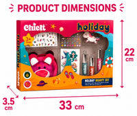 Chicit Holiday Beauty Set for Girls 3+ Years | Kids Non-Toxic Pretend Play Makeup Kit | Shimmer Lip Gloss, Coin Pouch, Unicorn Hair Clip, Tattoos | Birthday Return Gift | Cosmetic Gift Set (PACK OF 8)