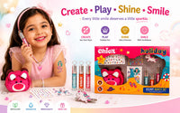 Chicit Holiday Beauty Set for Girls 3+ Years | Kids Non-Toxic Pretend Play Makeup Kit | Shimmer Lip Gloss, Coin Pouch, Unicorn Hair Clip, Tattoos | Birthday Return Gift | Cosmetic Gift Set (PACK OF 8)