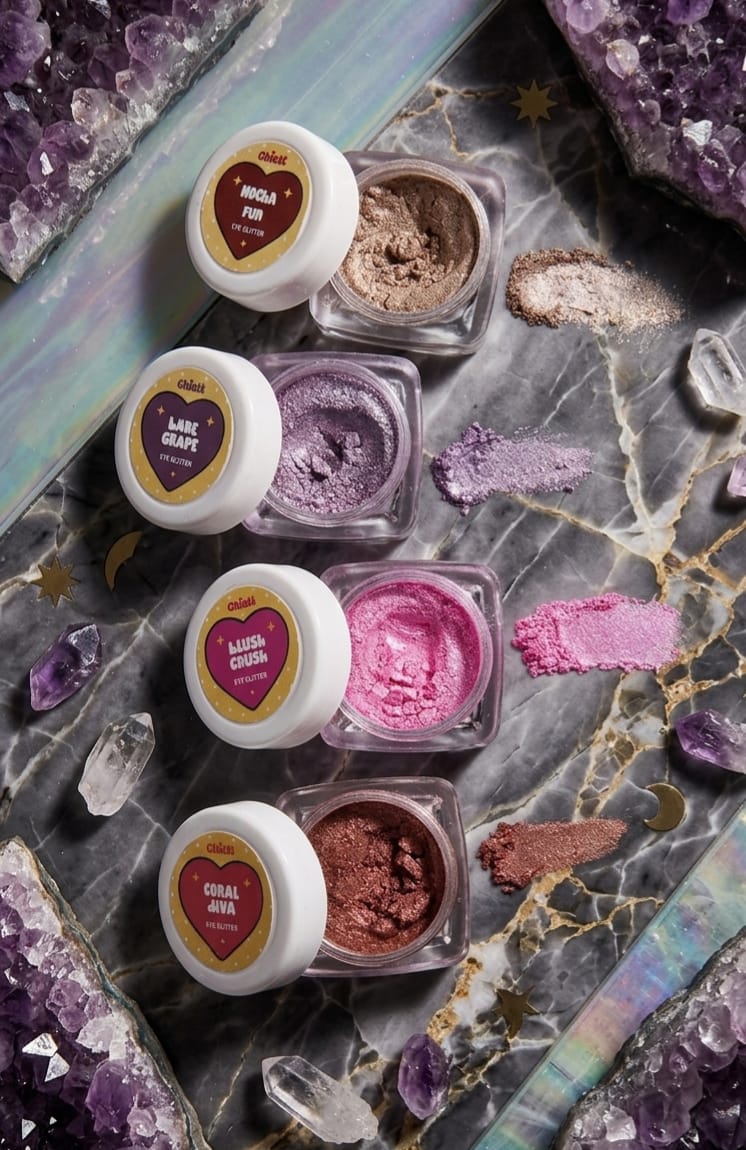Chicit Kids Eye Glitter Combo Pack Of 4 (8g each) | Vegan & Non-Toxic Kids Makeup (FREE GIFT INSIDE)
