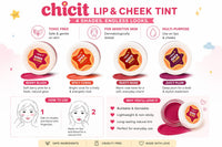 Chicit Lip & Cheek Tint Combo Pack Of 4 (8g each) | Non-Toxic Kids Makeup Set (FREE GIFT INSIDE)