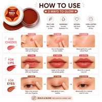 ChicIt Orange Lip & Cheek Tint (BROWN) (8g) | 3-in-1 Vegan, Safe for Kids & Gentle on Skin