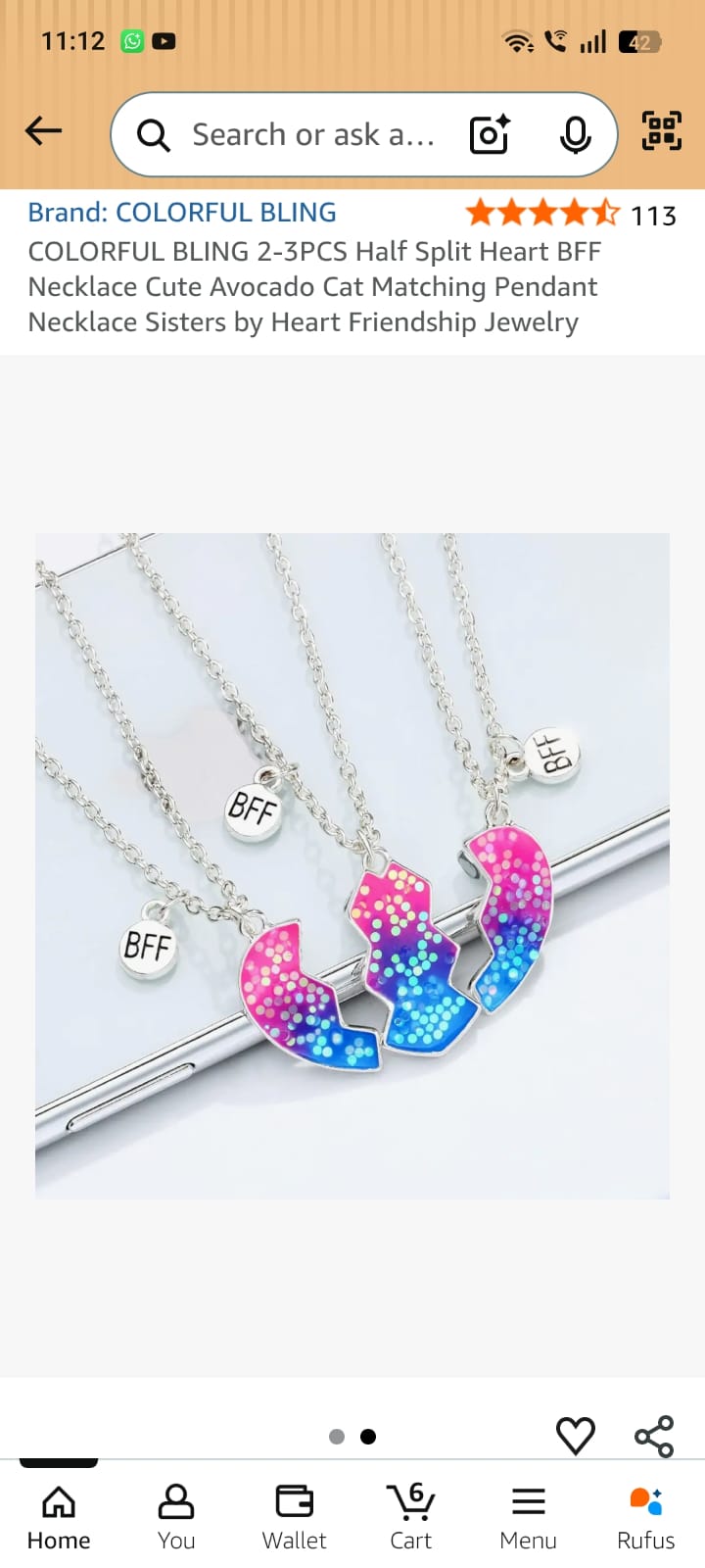Chicit best friend BFF necklace