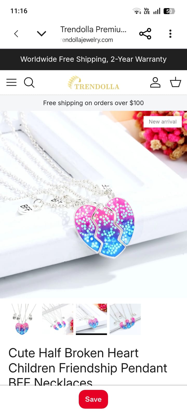 Chicit best friend BFF necklace