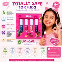 Chicit Glossy Lip Combo Pack Of 4  | Safe, Gentle & Kid-Friendly (FREE GIFT INSIDE)
