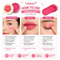 ChicIt Orange Lip & Cheek Tint (PINK) (8g) | 3-in-1 Vegan, Safe for Kids & Gentle on Skin