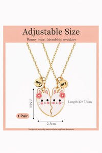 Sequin Two Heart Best Friend Necklace Set — Kids Jewellery Set