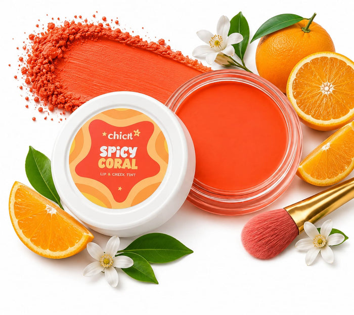 ChicIt Orange Lip & Cheek Tint (ORANGE) (8g) | 3-in-1  Vegan, Safe for Kids & Gentle on Skin